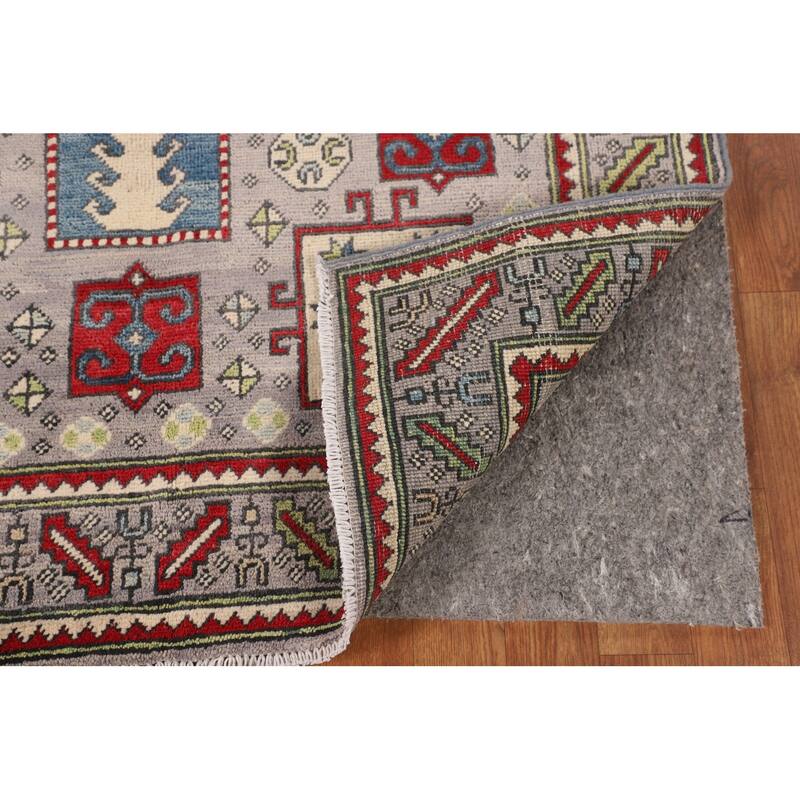 Kazak Oriental Area Rug Handmade Blue Traditional Wool Carpet - 3'11" x 5'11"