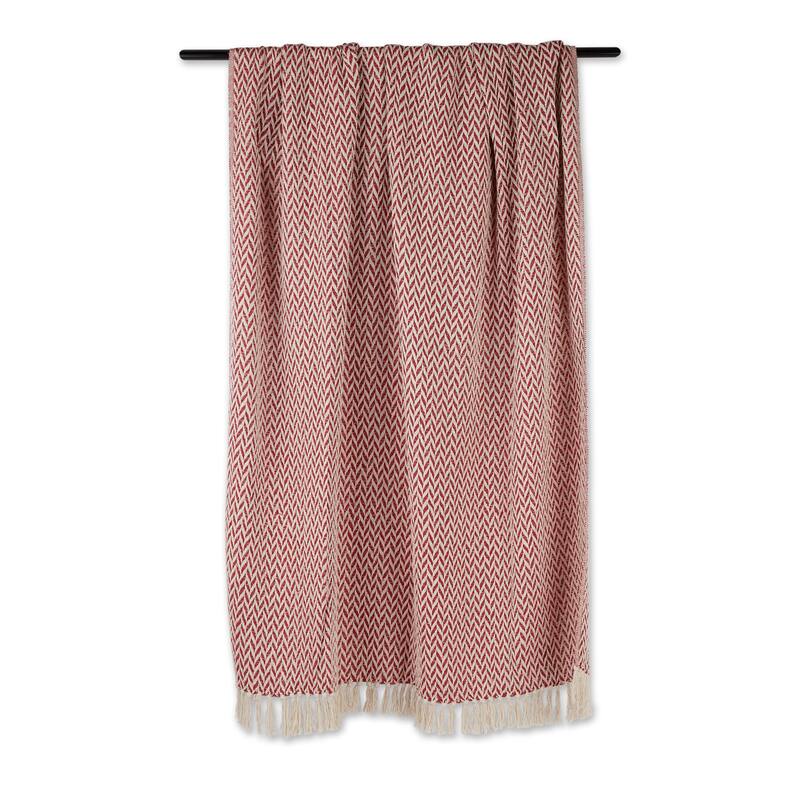 Stone Handloom Chevron Throw