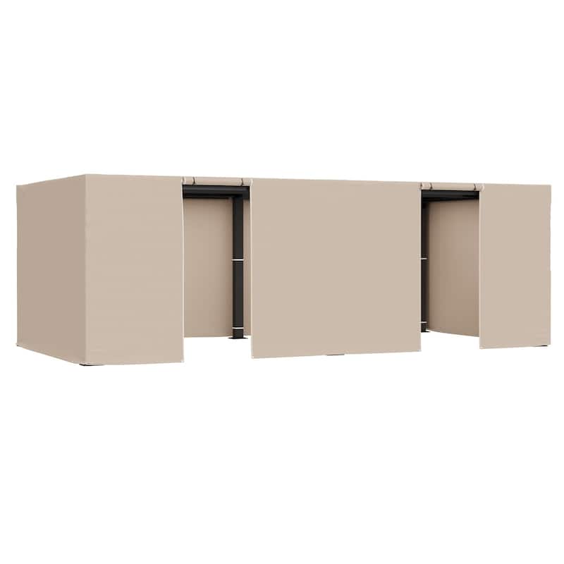 EROMMY Waterproof Pergola Winter Cover with Sidewalls, Mesh Windows and Roll-Up Door, All-Season Weather Enclosure