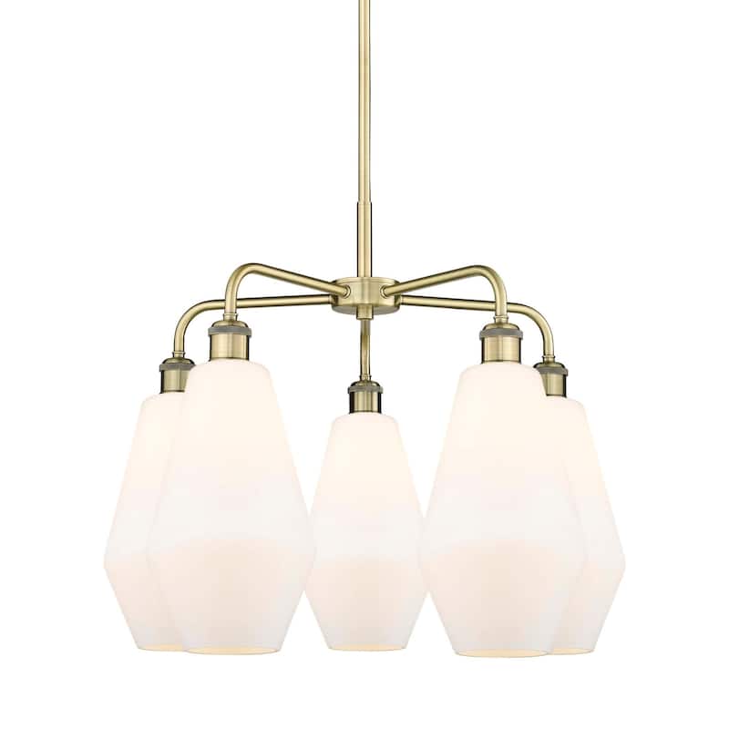 Innovations Lighting 516-5CR-20-25 Cindyrella Chandelier Cindyrella 5 - Antique Brass / Cased Matte White