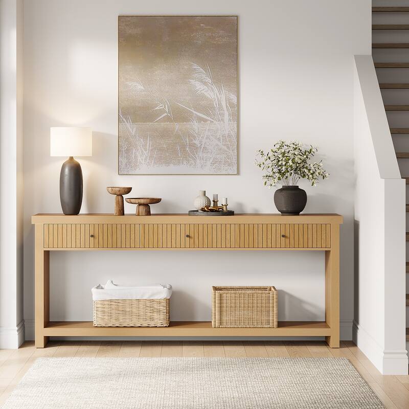 70.9" Extra Long Console Table with Drawers & Storage, Entryway Sofa Couch Foyer Accent Table for Living Room Hallway Entrance