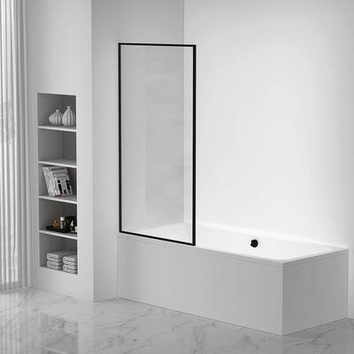 Full Frame Fixed Tub Clear Tempered Shower Glass Panel