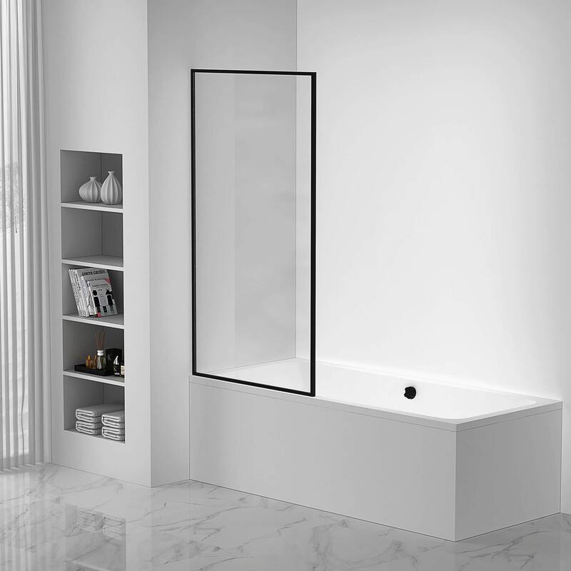 Full Frame Fixed Tub Clear Tempered Shower Glass Panel
