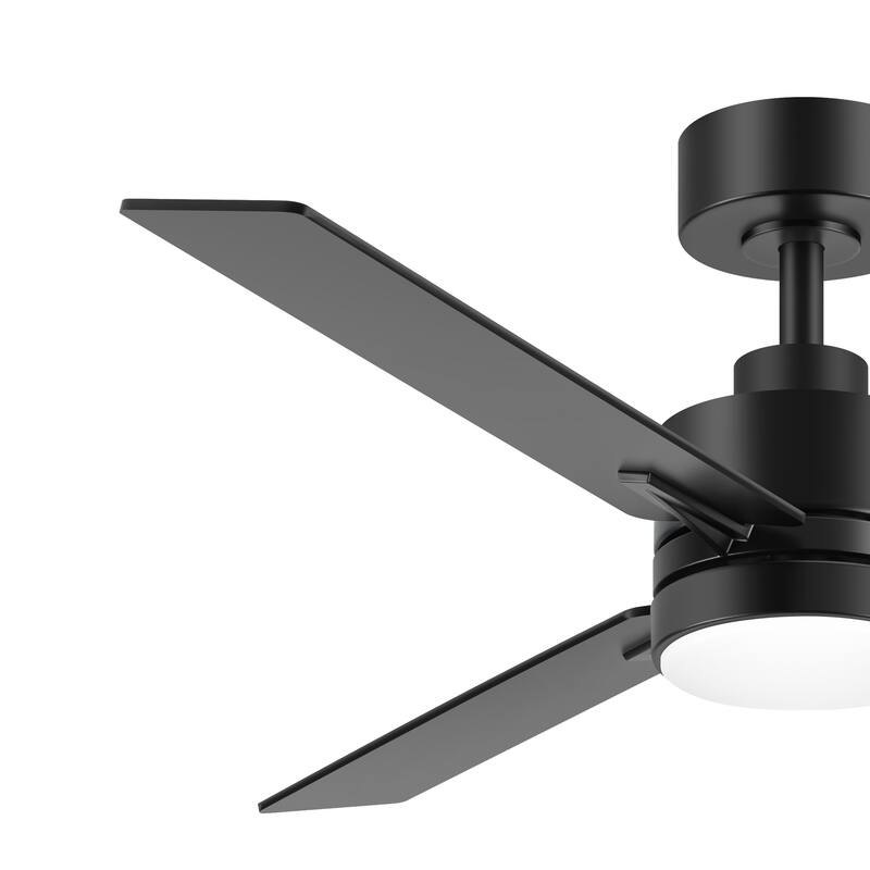 48-in LED Black Ceiling Fan with Light and Remote Control-3 Blade