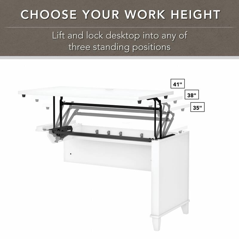 Bush Furniture Somerset 42W 3 Position Sit to Stand Return
