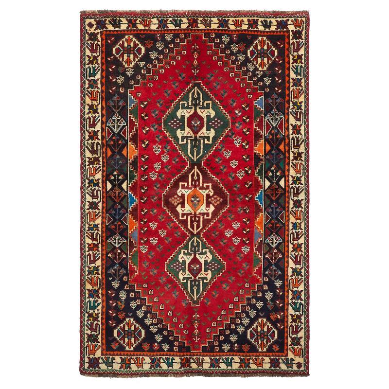 ECARPETGALLERY Hand-knotted Melis Vintage Red Wool Rug - 5'3 x 8'2