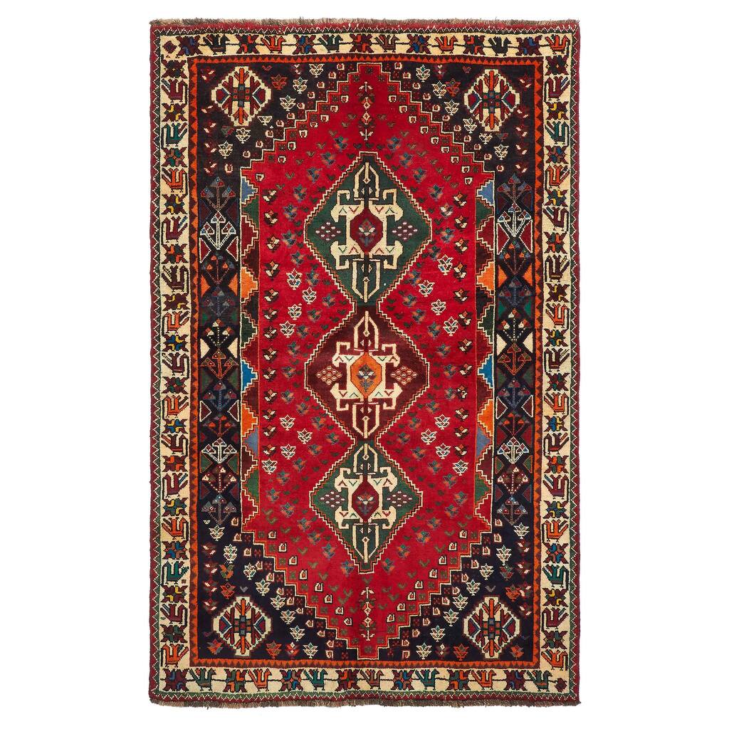 ECARPETGALLERY Hand-knotted Melis Vintage Red Wool Rug - 5'3 x 8'2