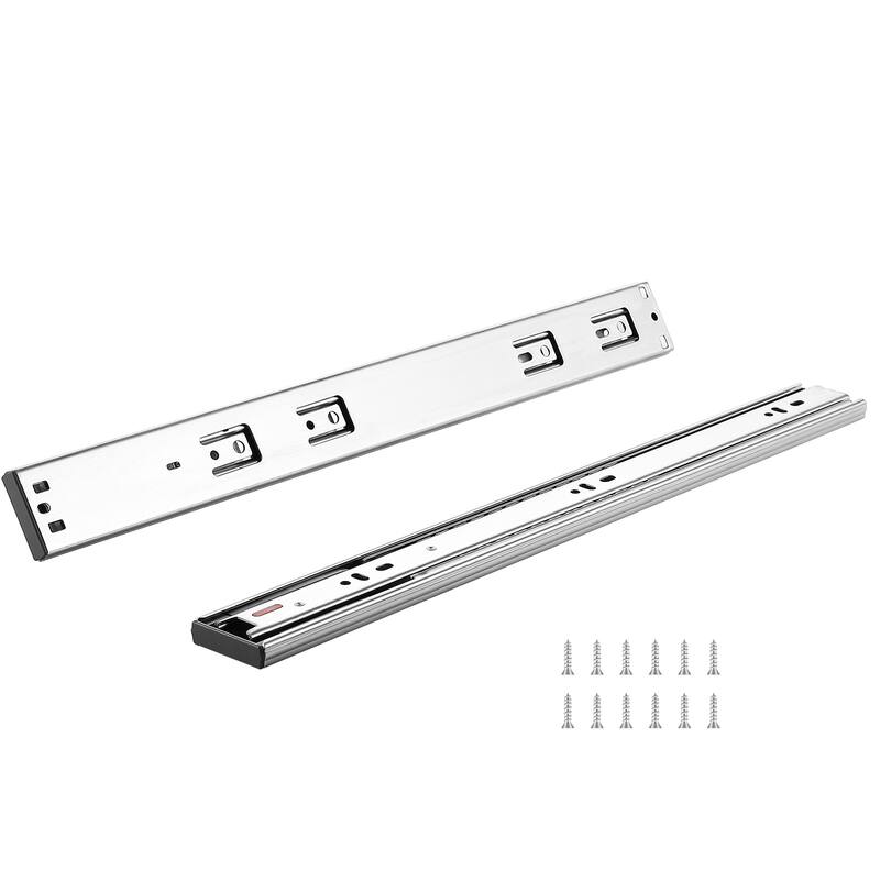 Drawer Slides Side Mount Rails Heavy Duty Full Extension Steel Track - 6 Pairs of 18 Inch