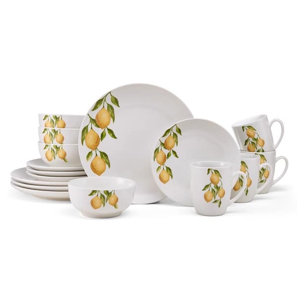 slide 2 of 9, Studio Nova Countryside Lemons 16-piece Dinnerware Set, Service for 4 - 16-pc