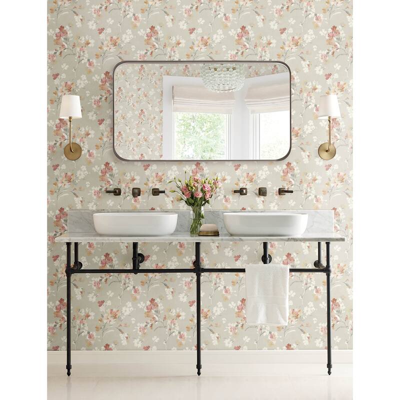 Chesapeake Azalea Ruby Floral Branches Wallpaper