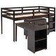 preview thumbnail 8 of 48, Roomfitters Low Study Twin Loft Bed with Cabinet, Rolling Portable Desk, Sturdy Wooden Frame, Space-Saving Design
