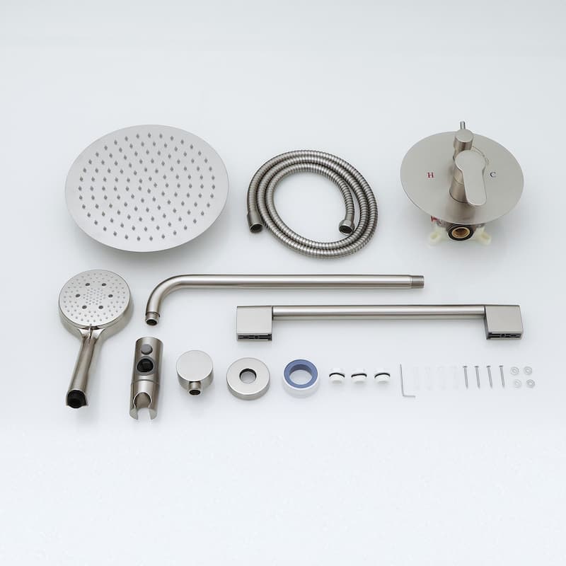 Modern Rain Shower Faucet System with 10-inch Fixed Spray