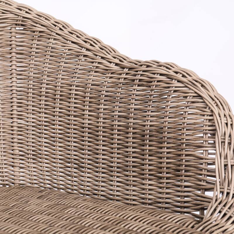Outdoor Metal Wicker Barstool Set of 2