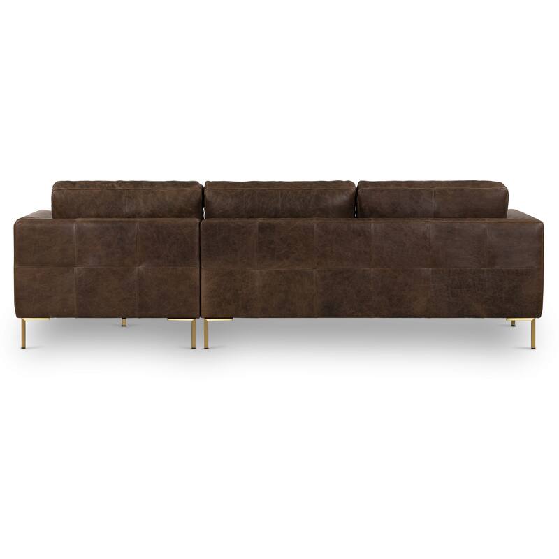 Poly & Bark Calle 114" Right-Facing Sectional - Full Grain Genuine Italian Leather