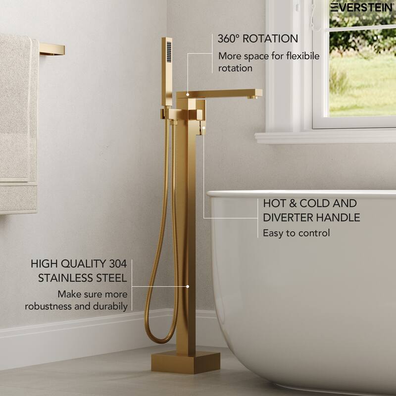 Single-Handle Claw Foot Freestanding Tub Faucet With Hand Shower