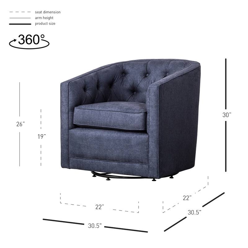 NPD Furniture Walsh Fabric Swivel Barrel Chair