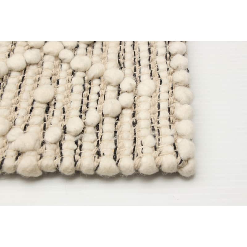 ECARPETGALLERY Braid weave Sienna Cream Wool Rug - 4'11 x 8'0