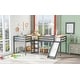 preview thumbnail 13 of 16, Solid Pine Wood Twin Size L-Shaped Loft Bed with Ladders and Slide