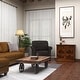 preview thumbnail 43 of 56, Brown Wood Storage Bench with Upholstered Seat - 42 x 15 x 20