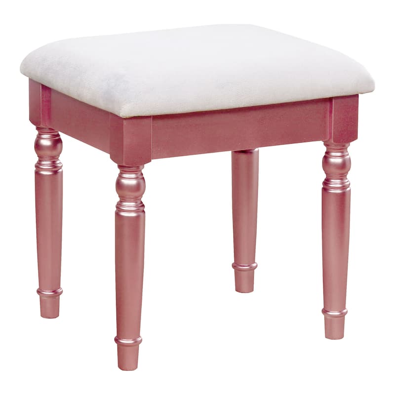 Furniture of America Nena Glam Wood 3-Piece Makeup Vanity Set with Tri-fold Mirror