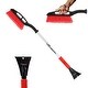 preview thumbnail 1 of 6, Oskar Heavy Duty 35" Snow Brush with Ice Scraper, Ergonomic Power Scraping Grip Design, Red/Black