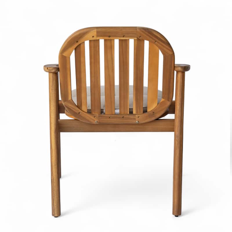 Christopher Knight Home - Evergrove Outdoor Acacia Wood 5-Piece Dining Set with Cushioned Chairs