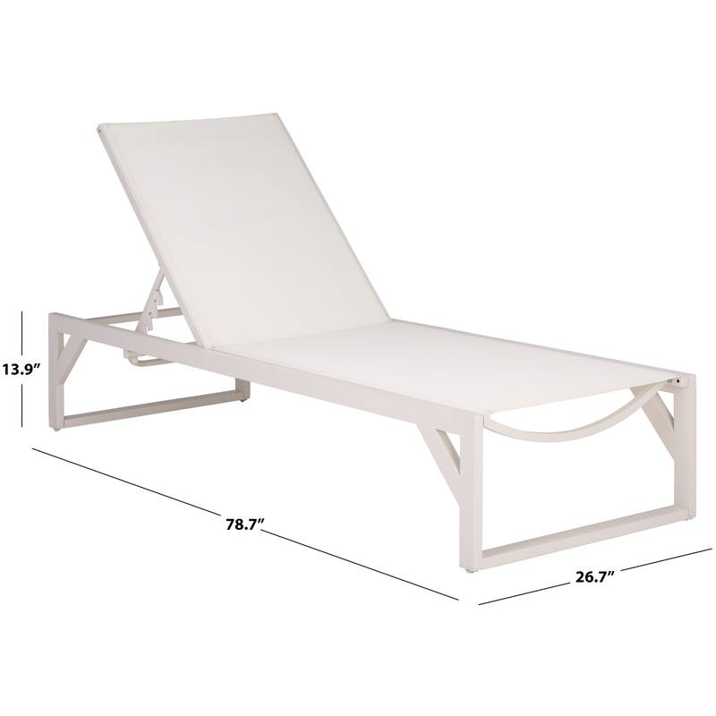 SAFAVIEH Outdoor Living Jordan Aluminum Lounger - 79"W x 27"D x 14"H