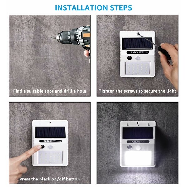 Torchstar 20 led 320lm outdoor led solar motion sensor lights outlet