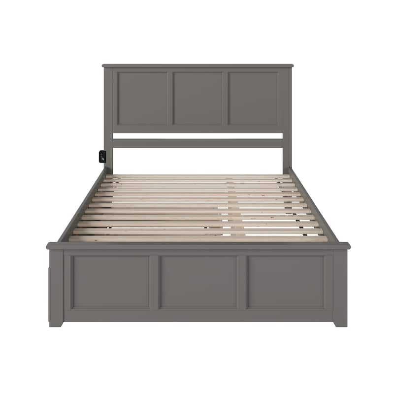 Platform Bed with Footboard & Twin XL Trundle - No Box Spring Needed - Max 8" Mattress