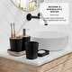 preview thumbnail 8 of 7, Empyrean Bamboo Bathroom Accessories Set with Shower Curtain Set, Toilet Brush, Trash Can & Soap Dispenser