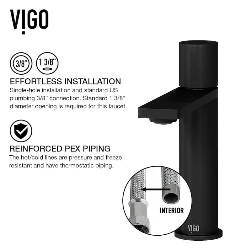 Vigo Halsey 1.2 GPM Single Hole Bathroom Faucet