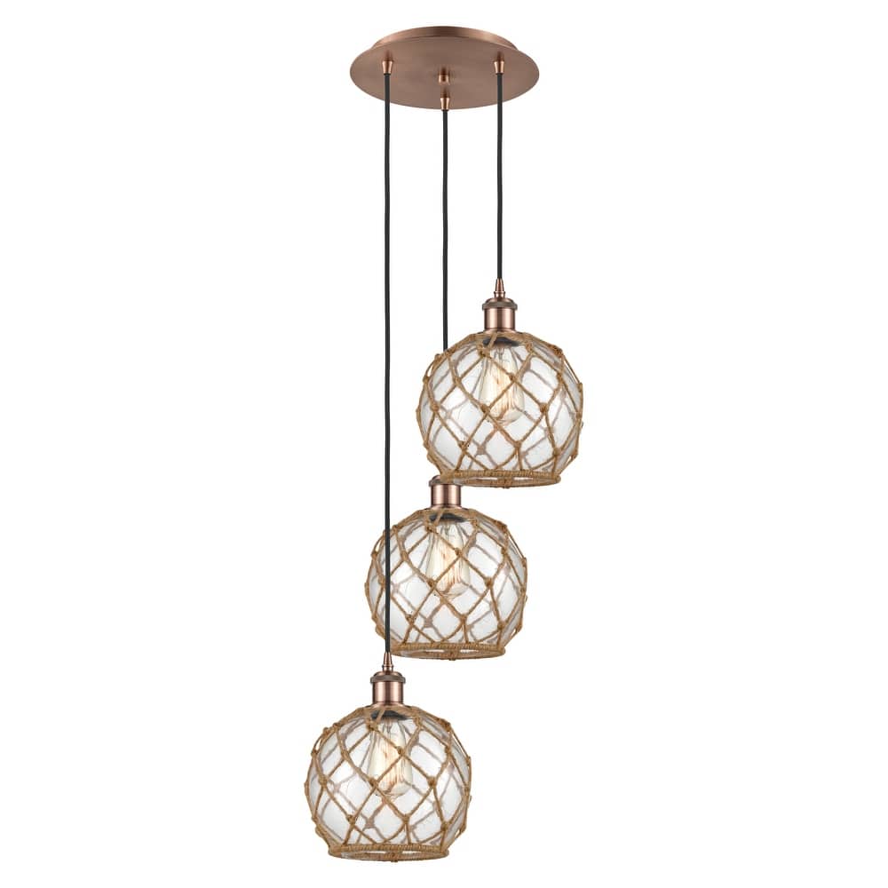 Innovations Lighting Endless Possibilities Ballston - Farmhouse Rope - 3 Light 15" Cord Hung Multi Pendant
