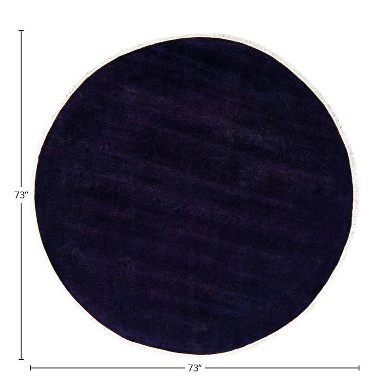 Fine Vibrance, One-of-a-Kind Hand-Knotted Area Rug - Purple, 6' 1" x 6' 1" - 6' 1" x 6' 1"