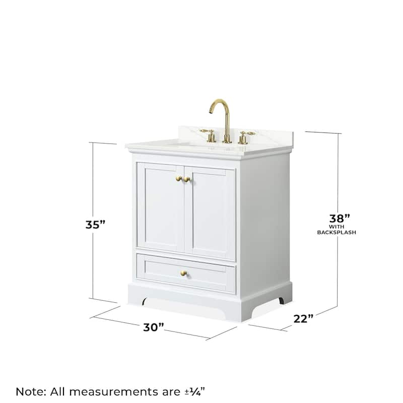 Wyndham Collection WCS202030S-QTZ-US3MED Deborah 30" Free Standing