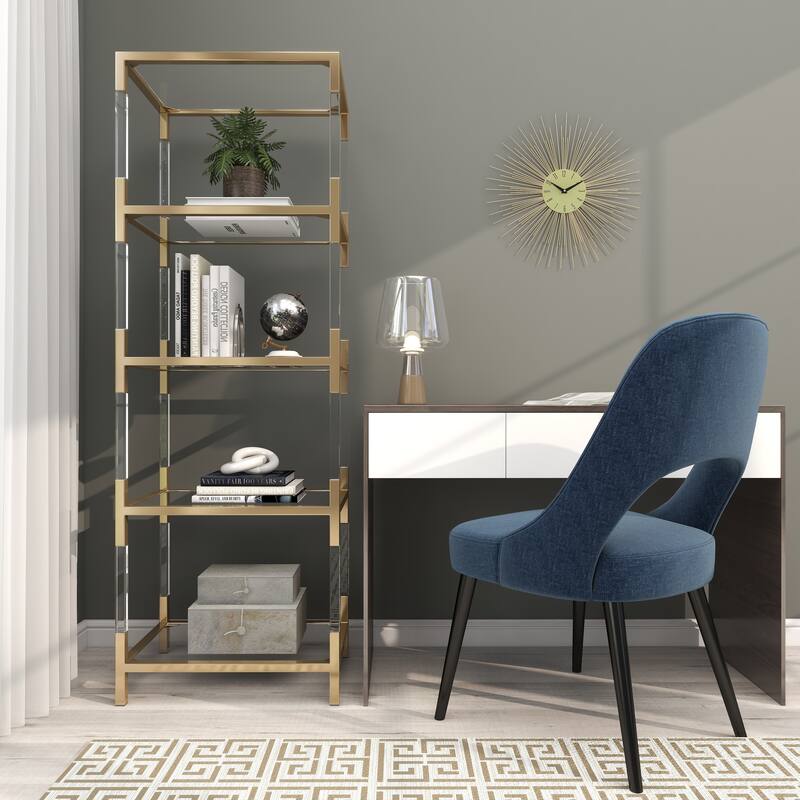 Gold Metal Starburst Decorative Wall Clock with Black Accents