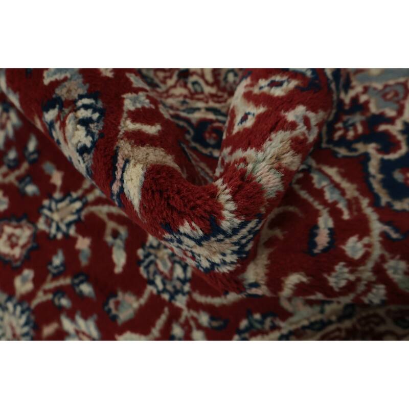 Hand Knotted Oriental 100% Wool Carpet Traditional Floral Red Sarouk Runner Rug - 6' 1'' X 2' 1''