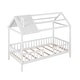 preview thumbnail 4 of 11, White Twin House Bed with Fence - Fun Playhouse for Kids' Rooms