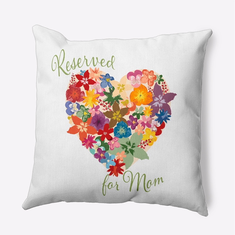 Reserved for Mom Mother's Day Heart Bouquet Decorative Throw Pillow - 26" x 26" - Apple