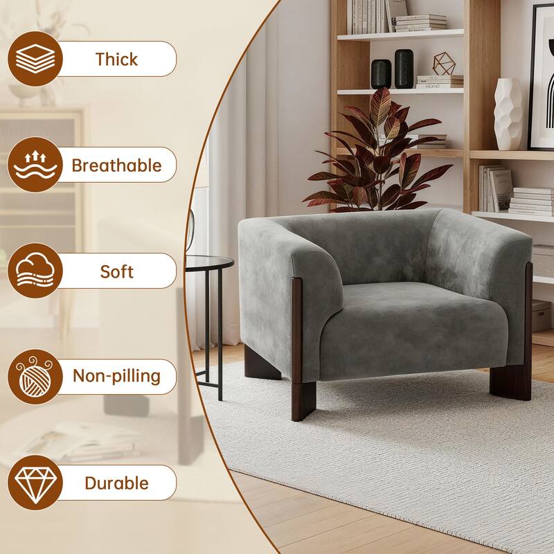 Modern Upholstered Arm Club Chair