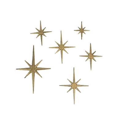 Set Of 6 Cast Iron Starburst Wall Hangings Mid Century Modern 8