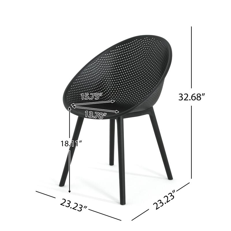 Outdoor Simple 2 Piece Plastic Dining Chair with Backrest for Restaurant Kitchen Living Room Bedroom Terrace Balcony
