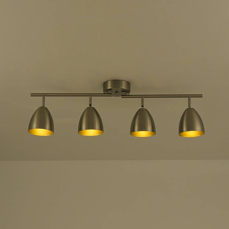 Contemporary 4-Light Adjustable Arm Track Light Semi-flush Mount - 31.9 in