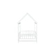 preview thumbnail 12 of 31, Twin Size Wooden Floor Bed with Roof Frame and Guardrails, Montessori Style Kids House Bed