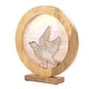 preview thumbnail 8 of 13, River of Goods Round Decorative Stained Glass Mango Wood Stand - 13" x 3" x 14"