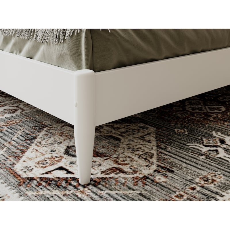 Modern Platform Bed - Solid Wood Low Profile Bed Frame - King Size Bed with USB Ports