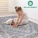 preview thumbnail 5 of 3, LOOM & LUXE Collection 2X8 Blue/Cream/Bordered Non-Shedding Area Rug - 96" D x 26" W x 0.35" H