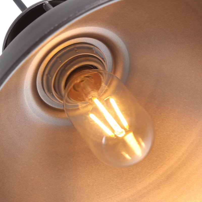 1-light Pot Lid Industrial Dome Pendant Lighting Antique Silver