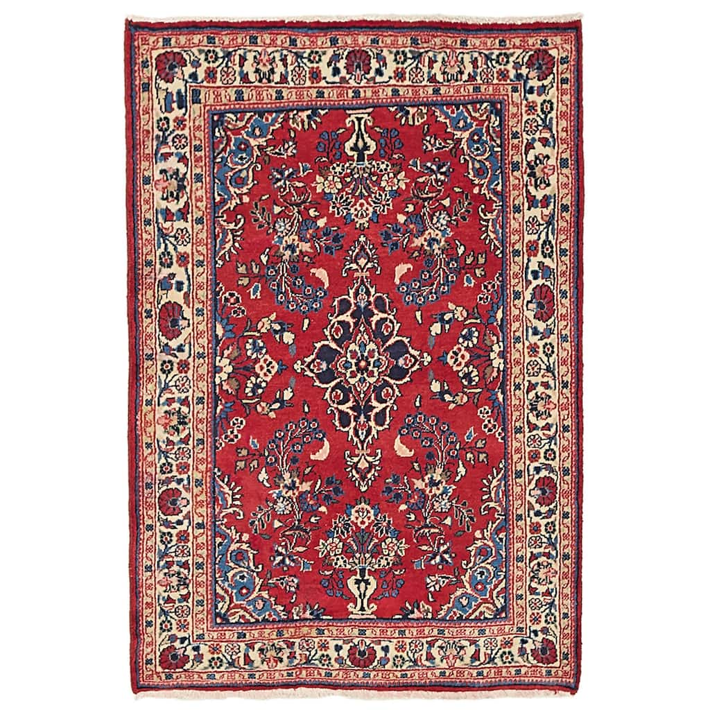 ECARPETGALLERY Hand-knotted Andelz Red Wool Rug - 3'5 x 5'1
