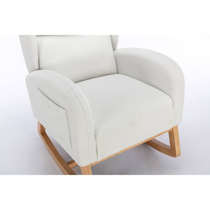 GDFStudio- Harper Modern Tufted Back Teddy Rocking Chair for Living Room or Bedroom Comfort
