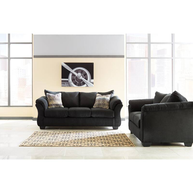 Signature Design by Ashley, Darcy Contemporary Black Sofa